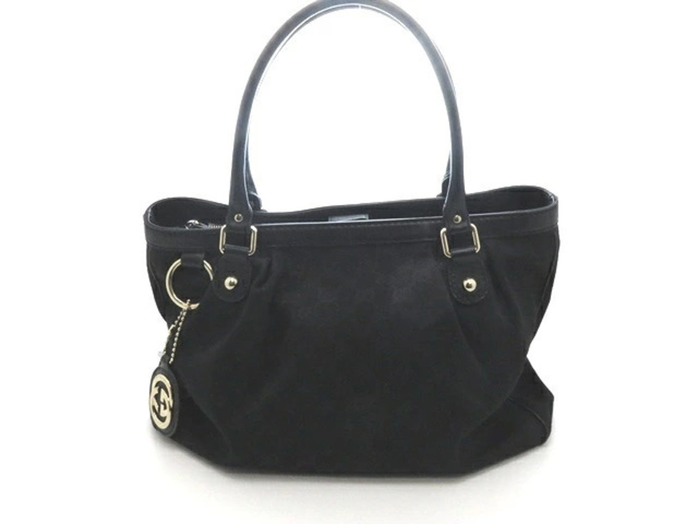 Gucci Sukey Tote Bag Canvas Calfskin Black